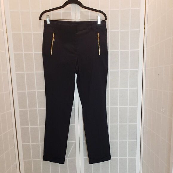 NWOT - Anne Klein Zipper Front Cuffed Blue Pants Size 6 - Picture 1 of 9